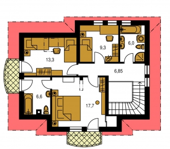 Mirror image | Floor plan of second floor - PORTO 20